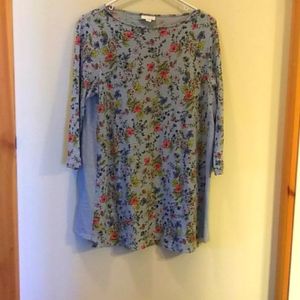 J Jill Floral 3/4 Sleeve Top